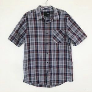 HURLEY Men’s Plaid Short Sleeve Shirt